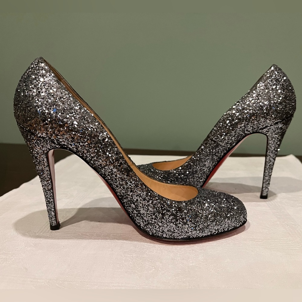Christian Louboutin , Ron Ron 100 Glitter, Antracite - Picture 5 of 9